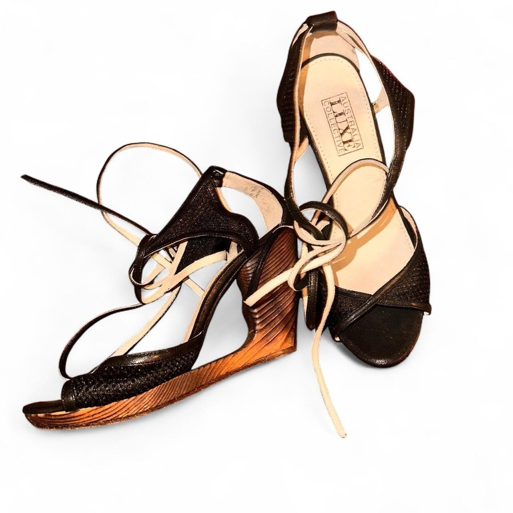Australia Luxe Collective Black and Brown Wedges